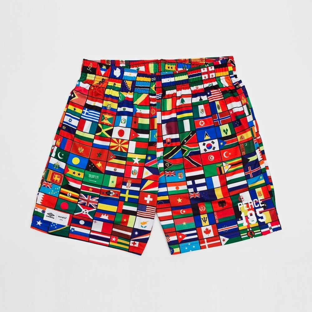 Akomplice + Umbro Mens World Peace Nylon Shorts  Large NWT